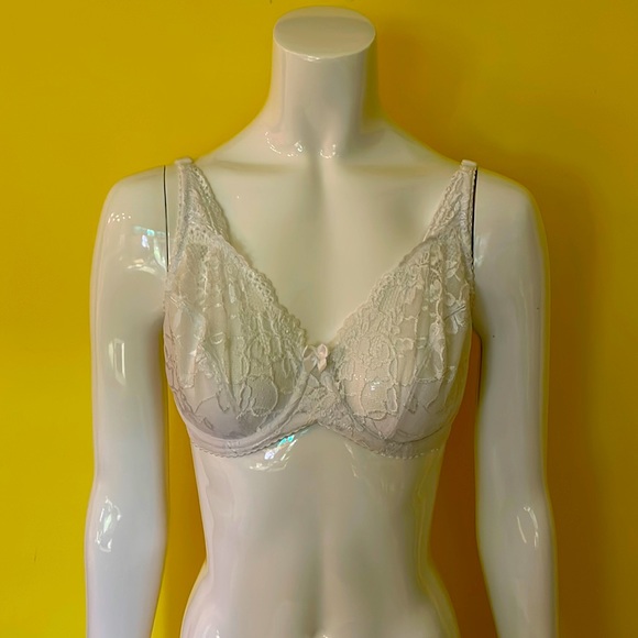 White Charnos Rosalind White Floral Lace Full Cup Bra 32DD - Picture 1 of 4